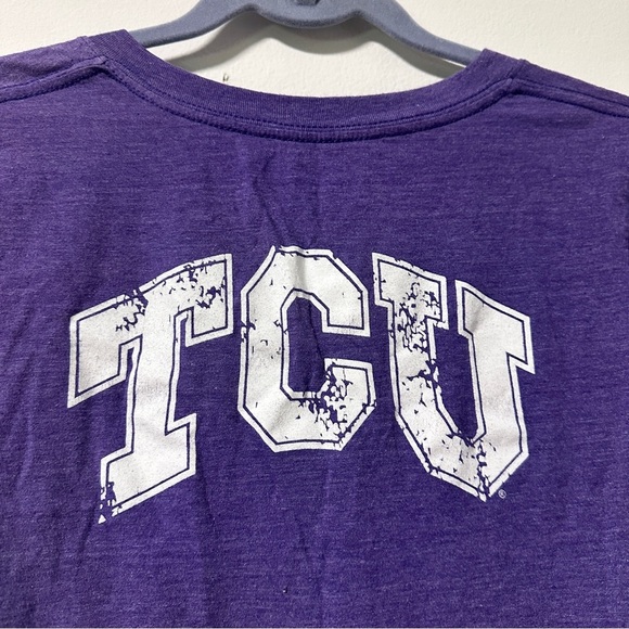 TCU Horned Frogs Fanatics Purple Fitted V-Neck Tee Women’s Size Small Collegiate - Picture 8 of 13